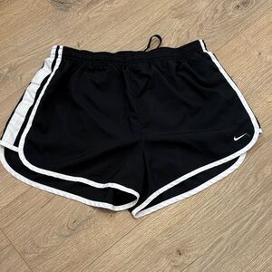 Nike Women's Black and White Athletic Shorts